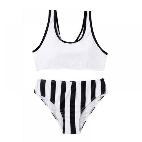 2Pcs Big Girls Bikini Swimwear Print Beach Swimsuits Sport Bathing Suit