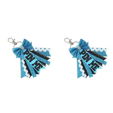 2Pcs Big Glitters Football Basketball Cheer Bows Keychains Sport PinMe Leopards Bag Keychains Decoration