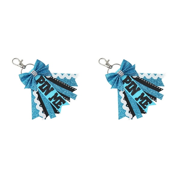 2Pcs Big Glitters Football Basketball Cheer Bows Keychains Sport PinMe Leopards Bag Keychains Decoration