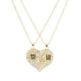 thumbnail image 1 of 2Pcs Big Little Sister Letter Inlaid Rhinestone Heart Matching Necklace Jewelry, 1 of 6