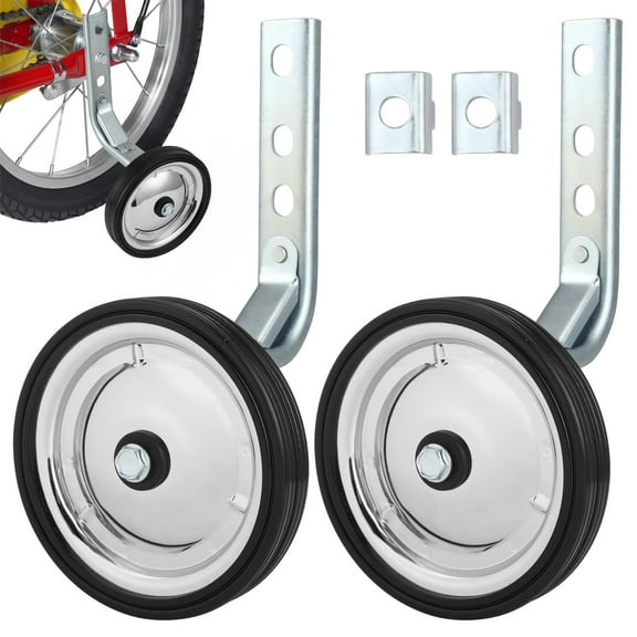 2 PCS Bike Training Wheels, Adjustable for 14/ 16/ 18 Inch Bicycles, Heavy-Duty Stabilizer Set with Steel Brackets and PVC Outer Tires, Balance Support for Youngster Bike, Steady Riding Aid