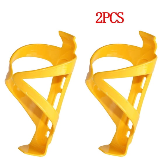 2Pcs Bike Water Bottle Cage, Lightweight Polycarbonate Road Bike Water Bottle Holder, Secure Bicycle Water Bottle Rack Mount for Cycling Outdoor Sports, Yellow
