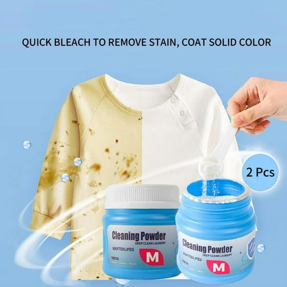 2Pcs Biological Enzyme Stain Remover Bubble Powder, Soak Clothes Washing Powder, Laundry Whitener