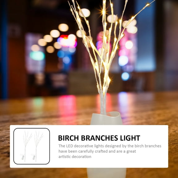 2Pcs Birch Branches LED Light Creative Vase Branches Light Unique Scene Light Decor
