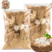 2Pcs Bird Nesting Material,Tutuviw Natural Mixing Nesting Material Pad for Bird Nest,Bird Nest Bedding,Canary Bird Nest Building Materials and Hideouts Supplies for Cage Garden Tree Trunk3oz