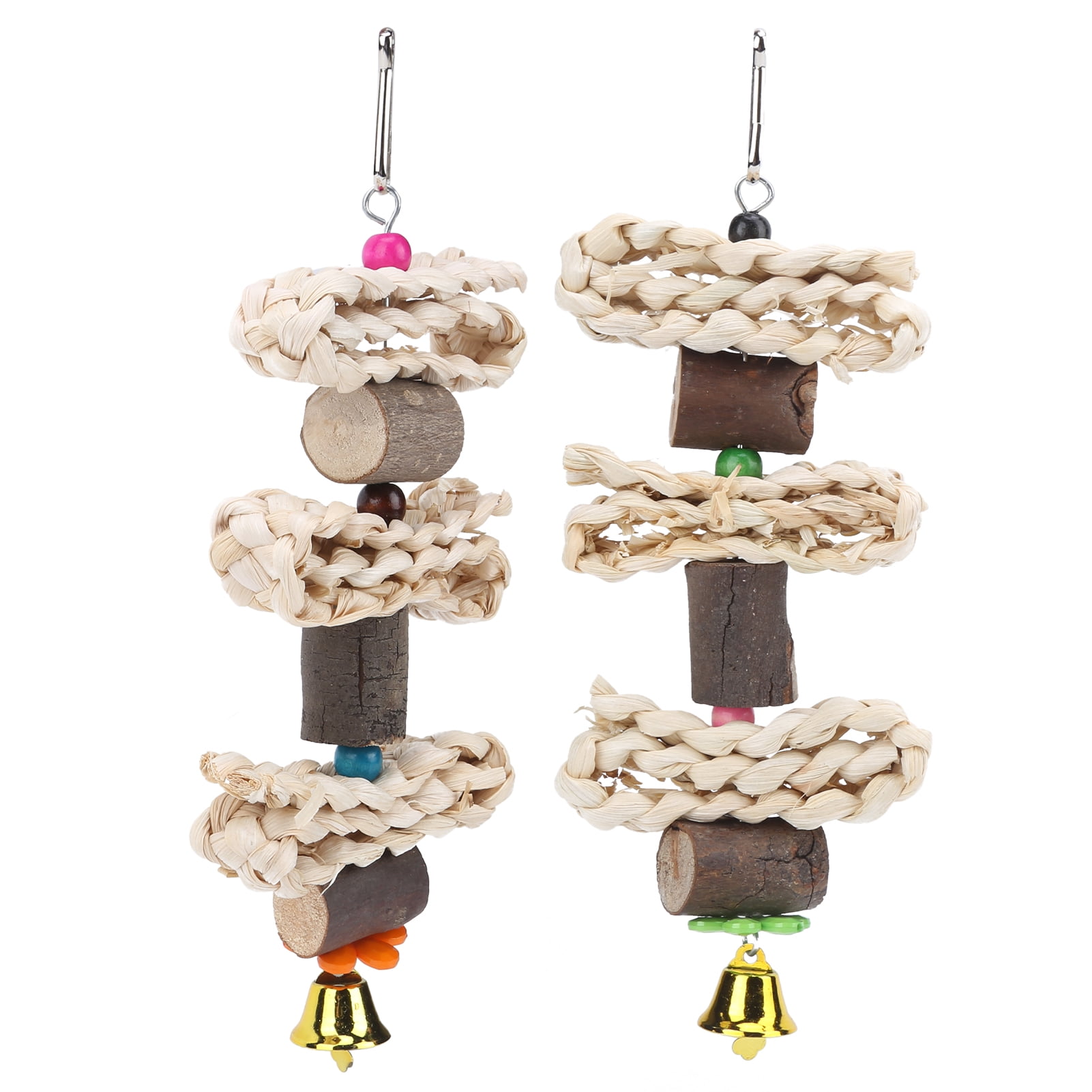 2Pcs Bird Toys Log Corn Husk Chewing Toy For Parrots Birds Small ...