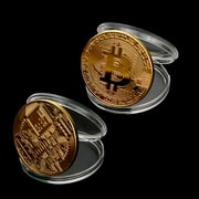 2Pcs Bitcoin Coin Collectible Gift Coin Art Coin Collect Home Decoration