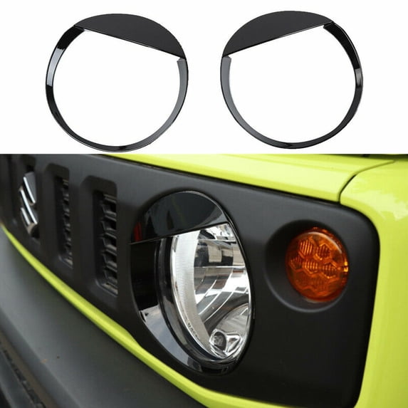 2Pcs Black ABS Front Headlight Lamp Cover Trim for Suzuki Jimny 2019-21