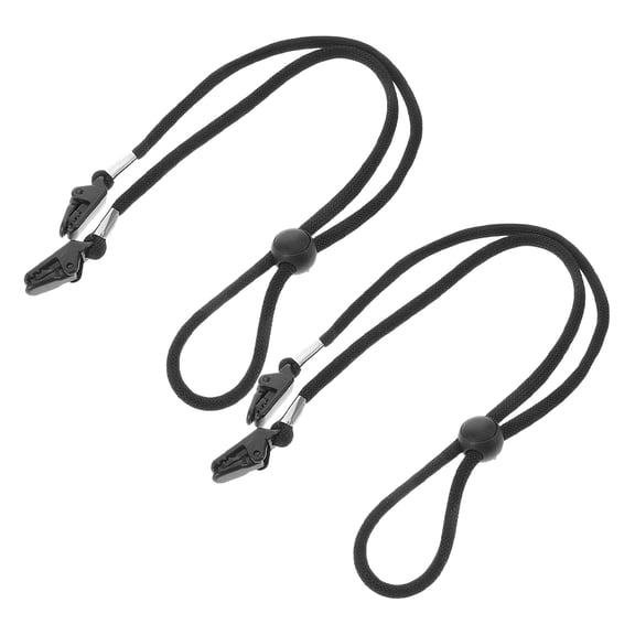 2Pcs Black Adjustable Windproof Hat Clip Strap for Baseball Caps and Bucket Hats