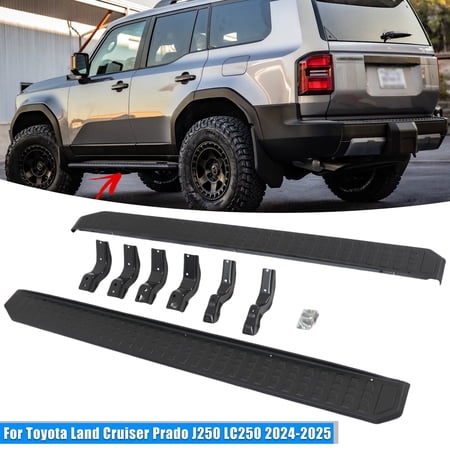 2Pcs Black Aluminum Running Boards for Vehicle Toyota Prado LC250 2024-2026 Super 4 runner 2025-2026
