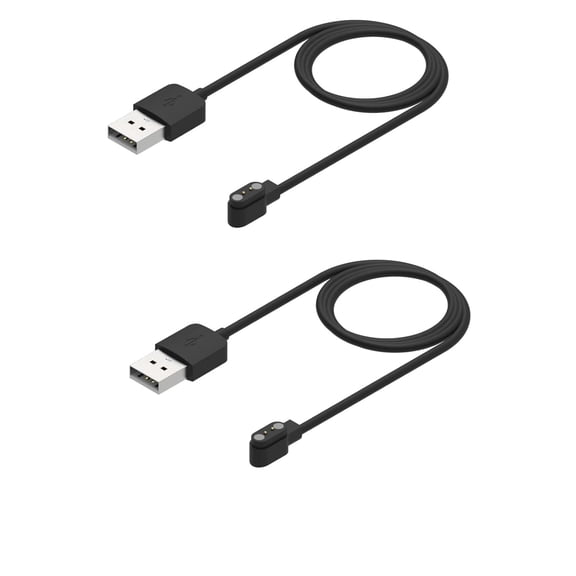 2Pcs Black Compatible with Smart Watch Charger, Replacement USB Charger Cable Charging Cord for Smart Watch with Da Fit App Smartwatch Accessories, Running Watch Charging Cable(3.3 Ft)