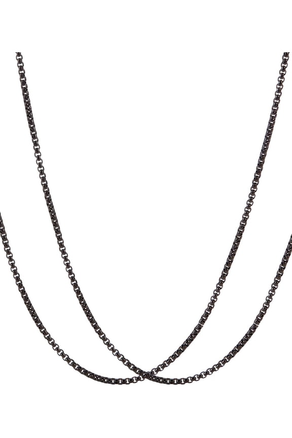 2Pcs Black Cuban Link Chain Necklaces 19.7 inch Titanium Steel Punk Box Chain Necklaces Hip Hop Chain Necklaces for Women Men Stylish Accessory Making DIY