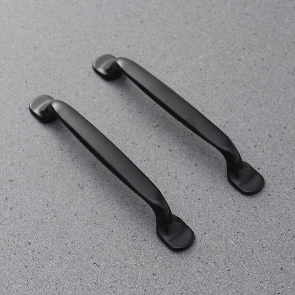 2Pcs Black Door Knob Solid Zinc Alloy Handle Durable Rust Resistant Furniture Pulls