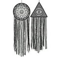 thumbnail image 1 of 2Pcs Black Dream Catcher Large Handmade Crochet Evil Eye Design With Lace Triangle Round Dreamcatcher Gothic Wall Art Decorations Wall Hanging, 1 of 5