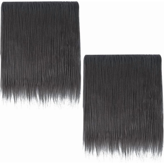 2Pcs Black Fox Fur Square 25cm Artificial Shaggy Fluffy Pre Cut Decoration Fabric Sewing Patches Trim Ribbon