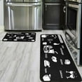 thumbnail image 1 of 2Pcs Black Kitchen Rugs Non Slip Kitchen Floor Mats Set for Farmhouse Restaurant Decor Waterproof Standing Kitchen Runner Mats 17”x24”+17”x48”, 1 of 6