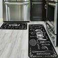 thumbnail image 1 of 2Pcs Black Kitchen Rugs and Mats Nonslip Washable Kitchen Mats Set for Restaurant Bathroom Kitchen Floor Decor 17”x30”+17”x47”, 1 of 6