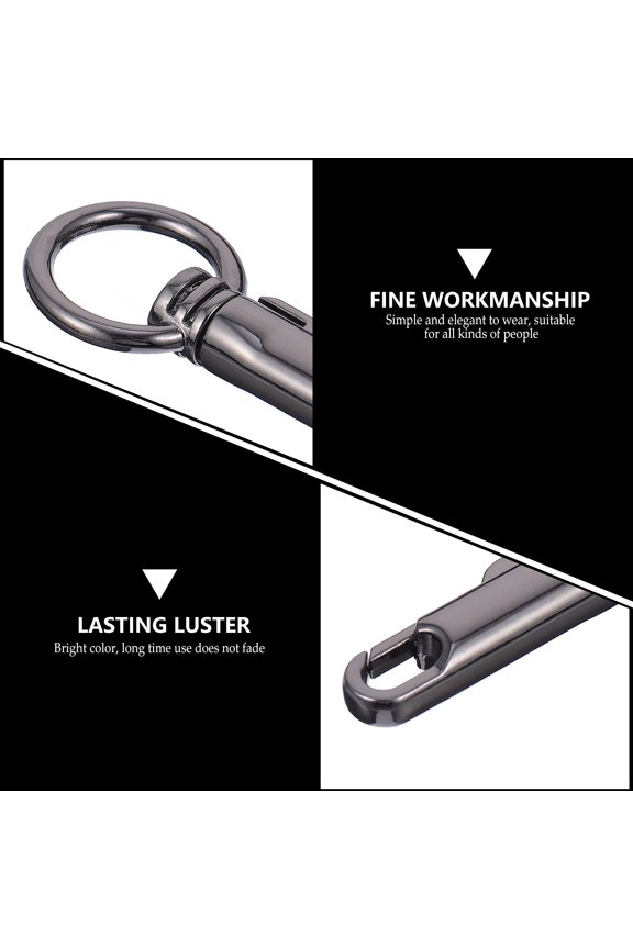 2Pcs Black Metal Key Chain Clip Snap Hook for Suitcase Bag Replacement and Handmade Use