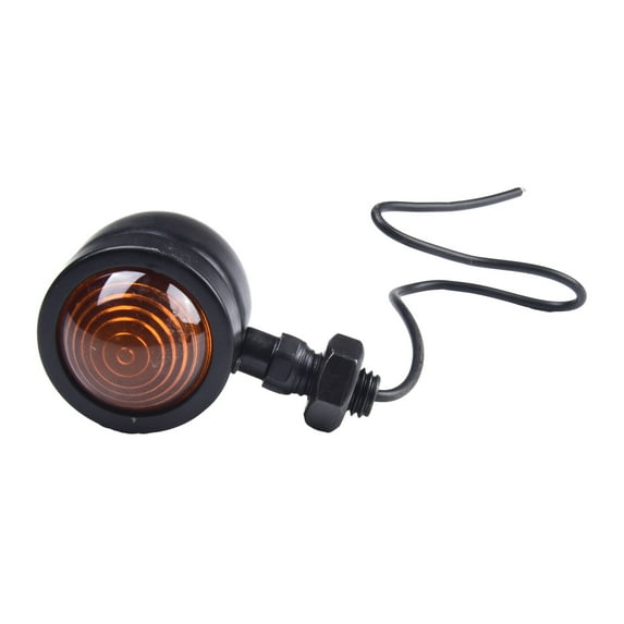 2Pcs Black Metal Motorcycle Cafe Racer Turn Signal Indicator Lights Lamp