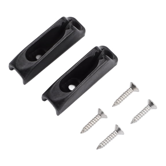 2Pcs Black Nylon Self-Locking Rope Clam Cleat for 4mm Cord, Marine Deck Hardware with 3mm Screws for Sailboat Yacht Tensioning