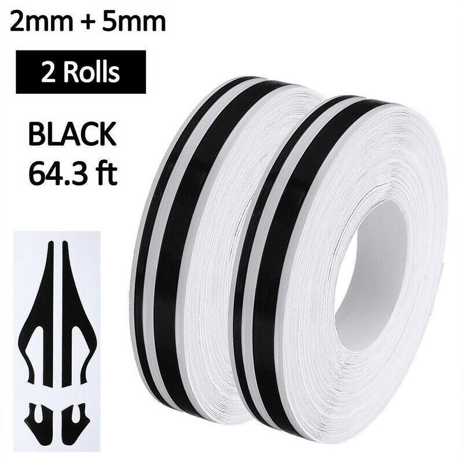 2pcs Black Pin Striping Stripe Vinyl Tape Decals Stickers For Car