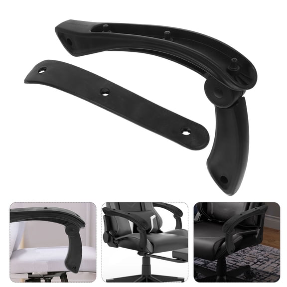 2Pcs Black Plastic Office Chair Arm Rest Replacement Wear Resistant Armrest