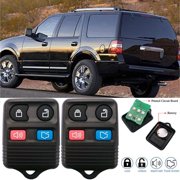 2Pcs Black Replacement 4 Button Keyless Entry Remote Control Key Fob Clicker for Ford Crown Victoria 1998 - 2011