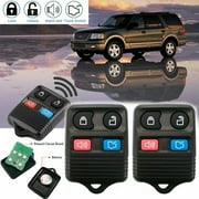 2Pcs Black Replacement 4 Button Keyless Entry Remote Control Key Fob Clicker for Ford Explorer Sport Trac 1998 - 2010
