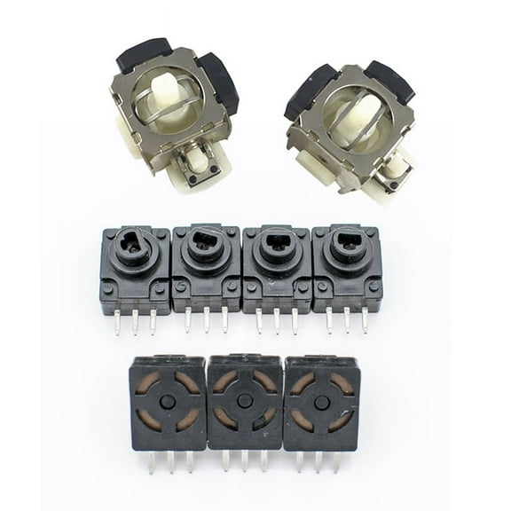2Pcs Black /Rt Button Keypad for 360 & 2Pcs 3D Analog Vibration Joystick Thumbstick for 360 Ps2