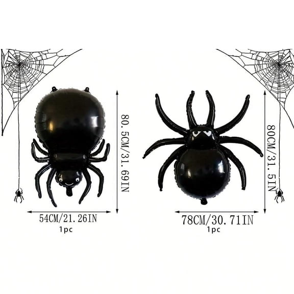 2Pcs Black Spider Balloon Halloween Decoration Spider Aluminum Film Balloon Festival Party Mummy Halloween Balloon