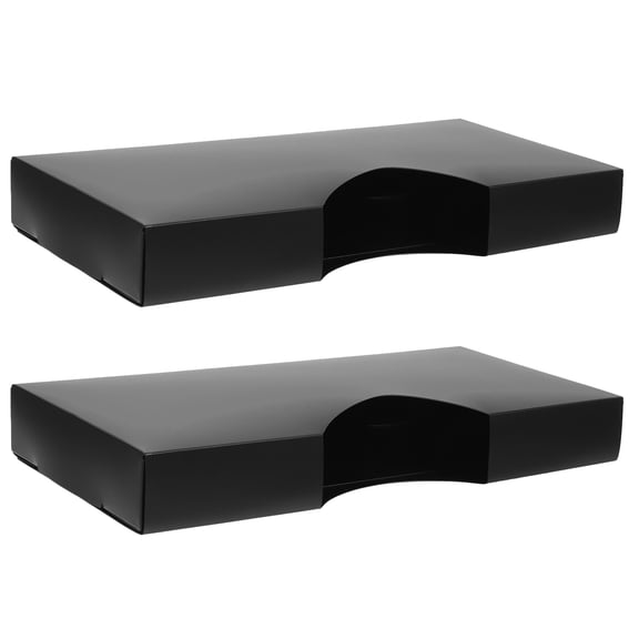 2Pcs Black Table Top Glove Storage Organizer Plastic Holder for Mask and Tissue Dispensing