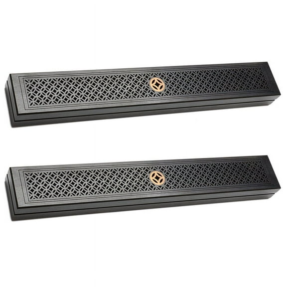 2Pcs Black Wooden Incense Holder Incense Coffin Burner Wood Incense Burner Box Aromatherapy Censer for Home Office B