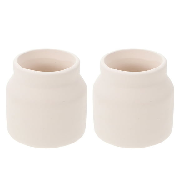 2Pcs Blank Ceramic Flower Pots Hand Painting Flower Pots DIY Art Materials