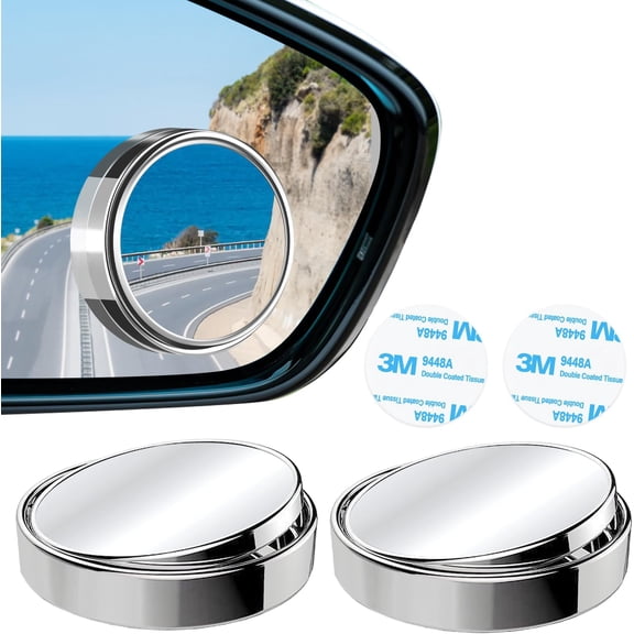 2Pcs Blind Spot Mirrors for Car, 1.97 Round HD Convex Mirror, 360 Wide Angle Side View Mirror