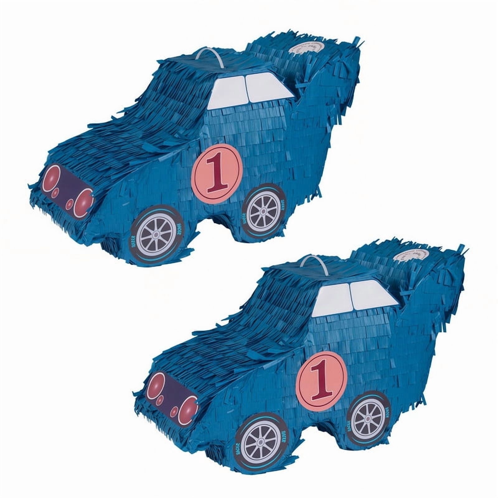2Pcs Blue Race Car Pinata for Kids Birthday - 17x9x6.3 Inch Carnival ...