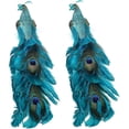 thumbnail image 1 of 2Pcs Blue Simulated Peacock, Decoration Artificial Peacock Birds with Long Tail, Christmas Peakcock Ornaments for Crafts Home Wedding Party Christmas Tree Ornaments, 1 of 7