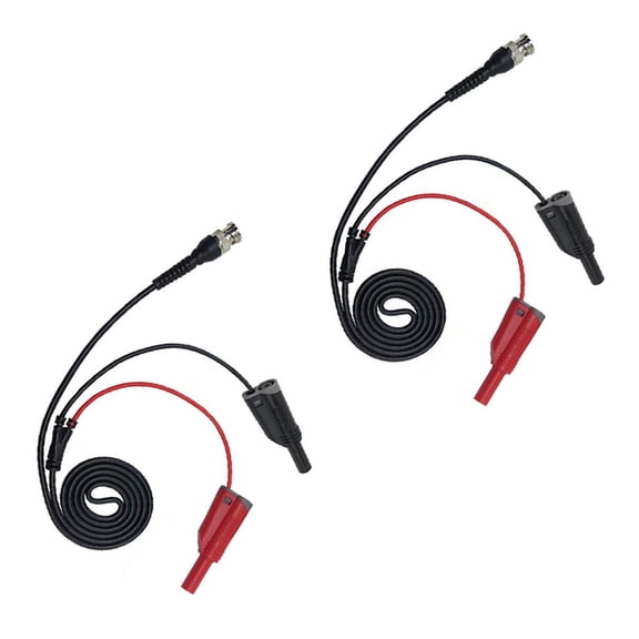 2Pcs Bnc Test Leads 120Cm Bnc To Dual Banana Connector Cable Oscilloscope Probes