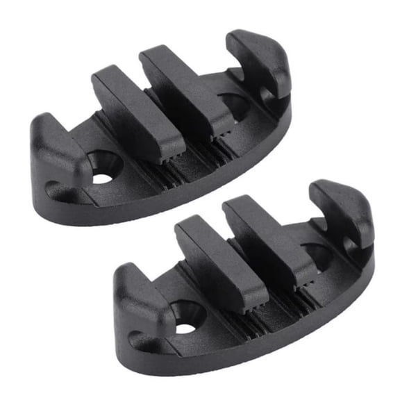 2Pcs Boat Black Nylon 89mm Zig-zag Rope Mooring Base Cleat
