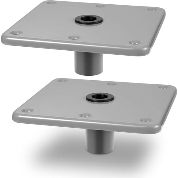 2Pcs Boat Seat Base Mount Boat Seat Pedestal Base 7" x 7", Boat Seat Base for 3/4" Pin Post Socket, Heavy Duty Aluminum Marine Pedestal Bracket for Jon Boats, Canoes, Bass Boats
