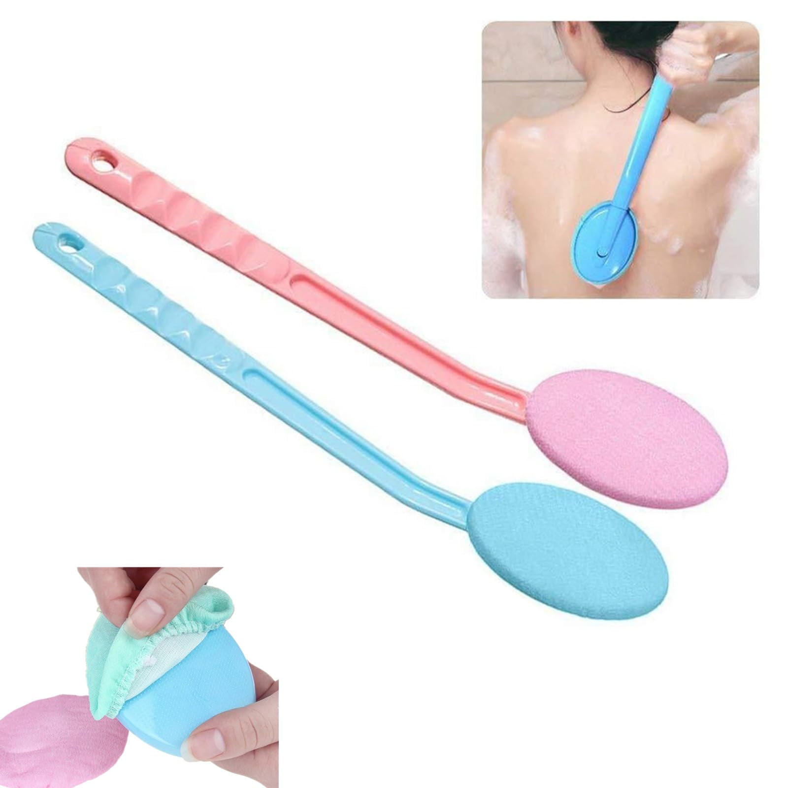 2Pcs Body Lotion Applicator 14.5inch Back Washer for Shower, Long ...