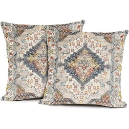 Boho Throw Pillow Covers 20x20 inch Set of 2 Terracotta Rust Blue Colored Throw Pillows Double Sided Boho Home Soft Decor for Bedroom Living Room Couch Sofa No Inserts Walmart
