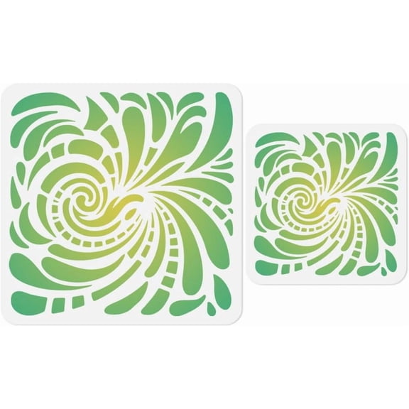 2Pcs Boho Texture Stencils for Painting Reusable Wave Stencil Drawing Templates DIY Craft Paint Templates for Wall Home Decor Wood Burning Canvas Journal Card