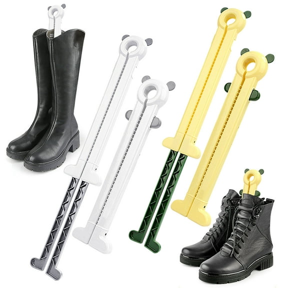 2Pcs Boot Shaper under $5! Yrmaups Folding Boot Shaper and Holder, Adjustable Boot Stand for Tall Boots and Knee High Shoes, Boot Storage Clip for Closet, Plastic Boot Tree for Women