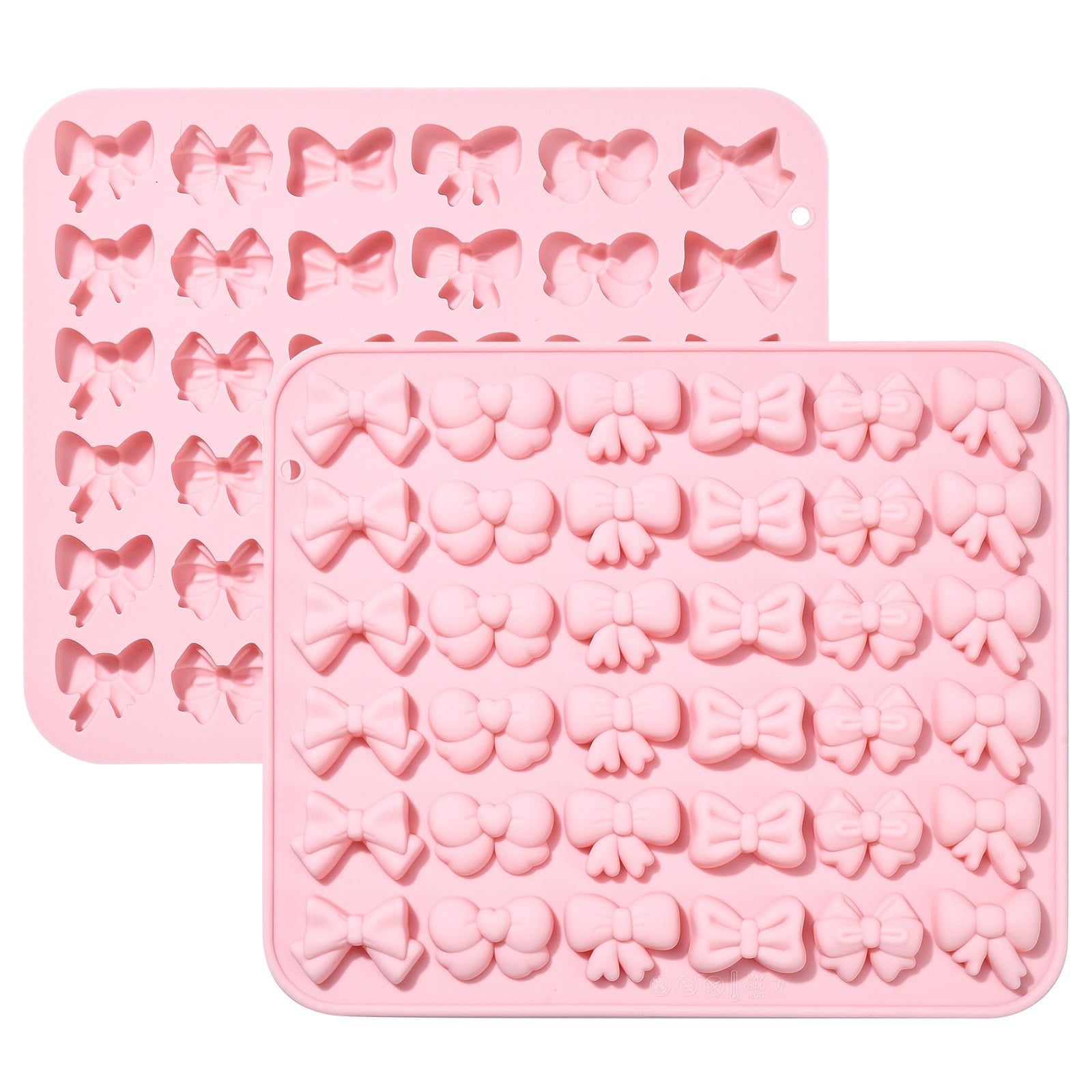 2Pcs Bow Chocolate Silicone Molds Mini Bowknot Molds Cute Butterfly Bow Tie Silicone Molds for DIY Cake Decorating