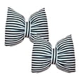thumbnail image 1 of 2Pcs Bow Shaped Pillow, Decorative Sofa Throw Pillows 9.8X7.1", Striped Black And White Reversible Pillow Cushions For Couch Bed Sofa Office Car Decor Neck Waist, Hand Made Cotton, Detachable To Wash, 1 of 5