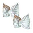 thumbnail image 1 of 2Pcs Bow Shaped Pillow, Decorative Sofa Throw Pillows 9.8X7.1", Striped Black And White Reversible Pillow Cushions For Couch Bed Sofa Office Car Decor Neck Waist, Hand Made Cotton, Detachable To Wash, 1 of 5