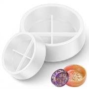 2Pcs Bowl Silicone Molds, Round Resin Bowl Concrete Mold, Candle Holer, Flower Pot, Jewelry Trinket Container Silicone Molds for Epoxy Resin Casting, Home Decors