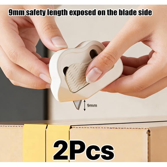 2Pcs Box Opener,Mini Box Cutter,Mini Retractable Magnetic Cardboard Cutter,Knife Box Cutter,Small Package Opener,Small Pocket Safety All-Purpose Tool for Office Work