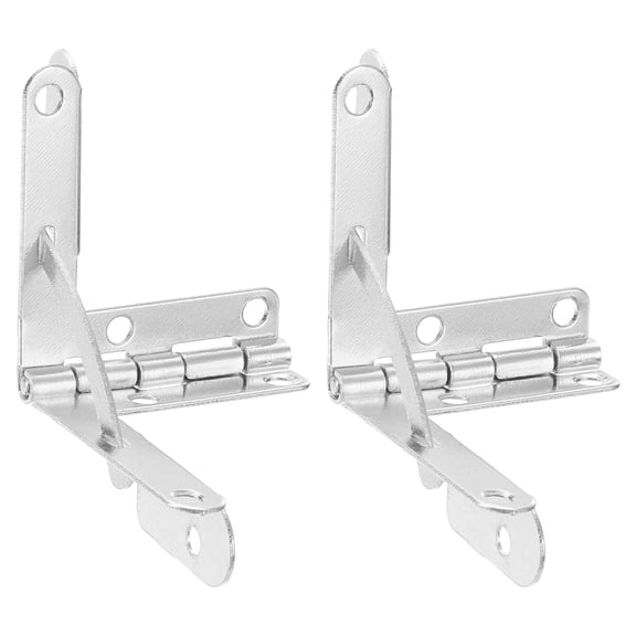 2Pcs Box Quadrant Hinge, 31x36mm Box Hinge Cases with Side Rail Retaining Arm 90 Degree Folding Support Hinges for Jewelry Wine Wooden Box, Nickel Silver