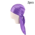 thumbnail image 1 of 2Pcs Boy Children Pirate Pre-Tied Hip Hop Long Tail Elastic Headwrap Pirate Hat Imitation Silk Baby Turban Hijab PURPLE, 1 of 8